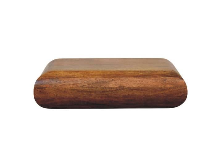 Artisan Furniture Nachttisch aus massivem Mangoholz, Amber-Eichen-Finish, 1 Schublade, braun., Braun, Holz, Echtholz,Mangoholz, Oval, 45x12x32 cm, Schlafzimmer, Nachttische