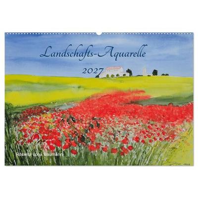 Landschafts-Aquarelle 2027 Roswita Ilona Baumann (Wandkalender 2027 DIN A2 quer), CALVENDO Monatskalender