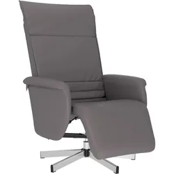 vidaXL Relaxsessel mit Fußteil Grau Kunstleder