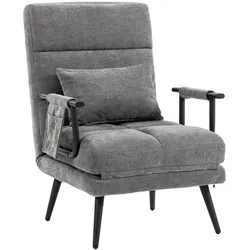 SCHLAFSESSEL Chenille 100 Polyester Metall Grau