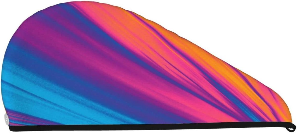 Microvezel Haardroger Handdoek Cap - Abstract Zwart - 64 x 26 cm