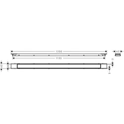 Hansgrohe Fertigset Duschr.RainDrain Match Plus 1200mm höhenverst.Rahmen Edelsta...