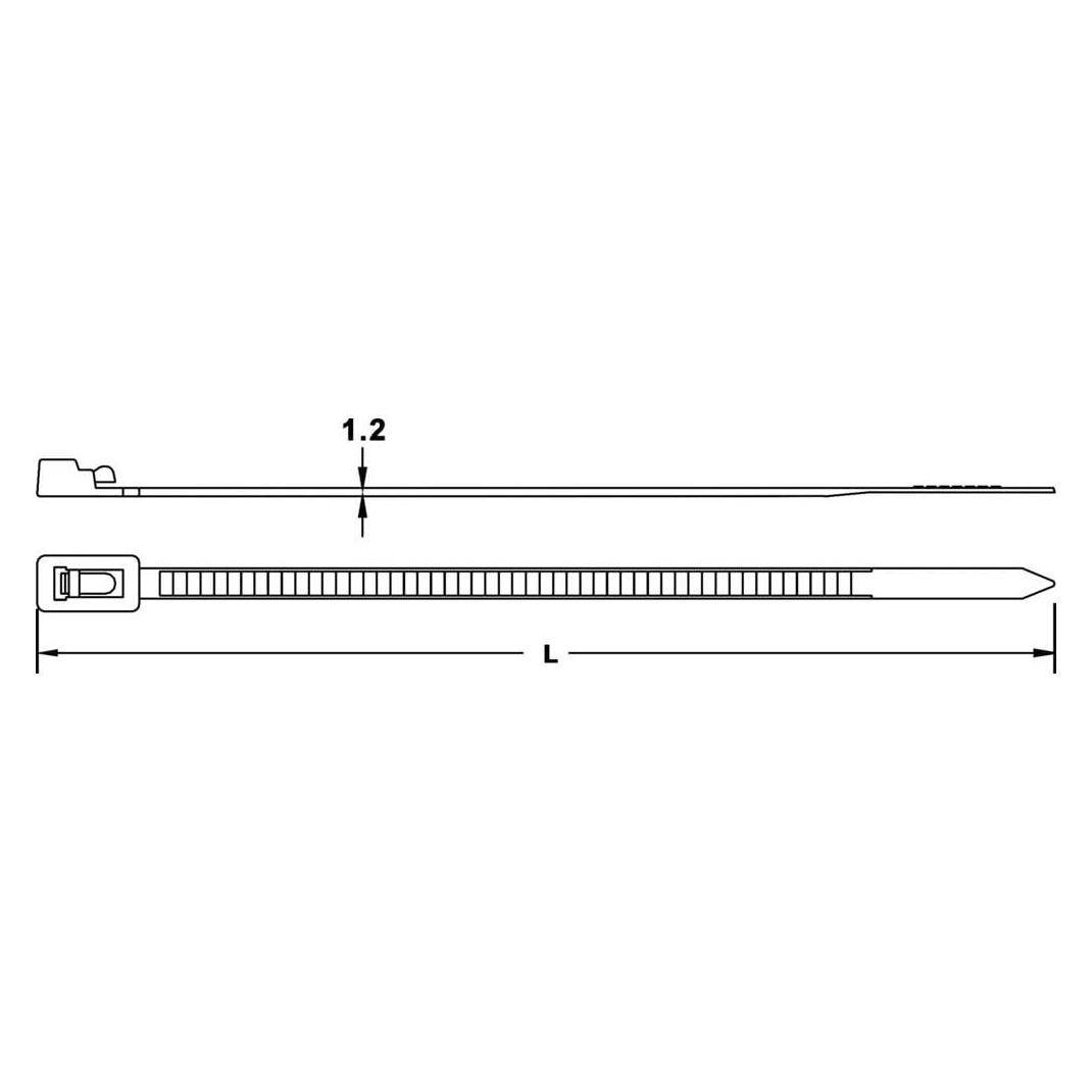 Tru Components Wiederöffnungsbinder (Kunststoffkabelbinder, 250 mm, 100 Stk.) (1592879)