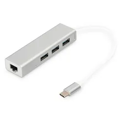 Digitus USB Typ C™ 3-Port Hub + Gigabit Ethernet