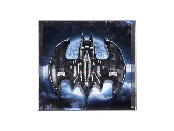 Acryl-Vitrine für Lego DC Batman 1989 Batwing 76161 Vitrine, schützen und dekorieren Sie Ihre Meisterwerke mit staubdichter Aufbewahrung, Geschenke für Spieler (Hintergrund A)