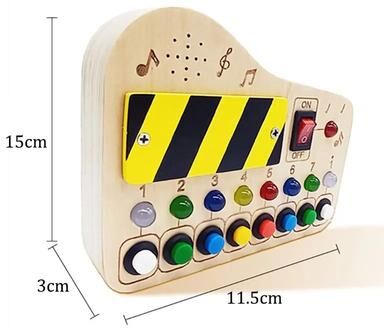 Inspired Living Montessori Busy Board Steering Wheel Dashboard With Lights & Switches Portable Driving Activity Toy ttf01119c