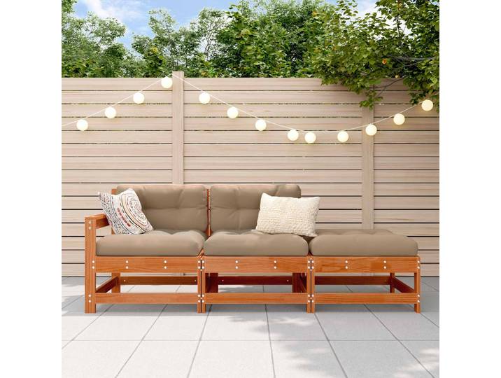 vidaXL Sectional Sofa Einheiten Wachsbraun 190 x 62 x 70,5cm