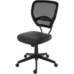 Profi-Bürostuhl Seattle, Chefsessel Drehstuhl, 150kg belastbar, Kunstleder ~ schwarz ohne Armlehnen