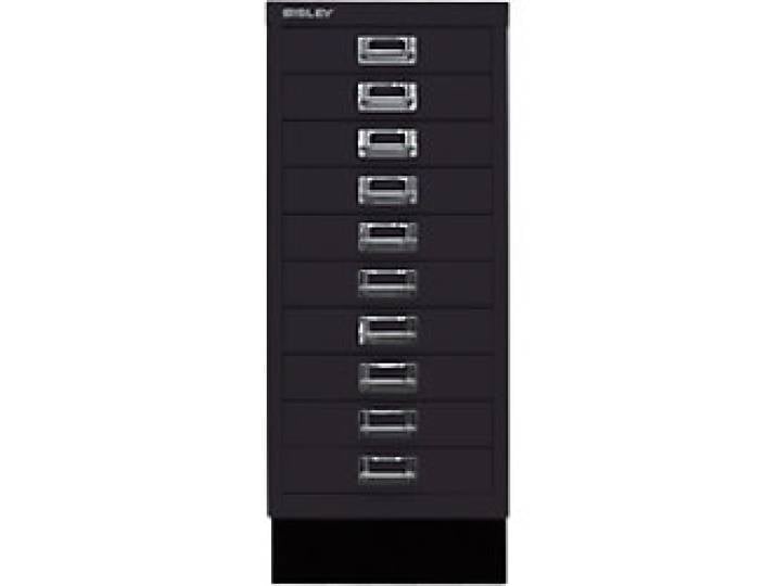 Bisley Schubladenschrank 10 Schübe Schwarz 279 x 380 x 670 mm
