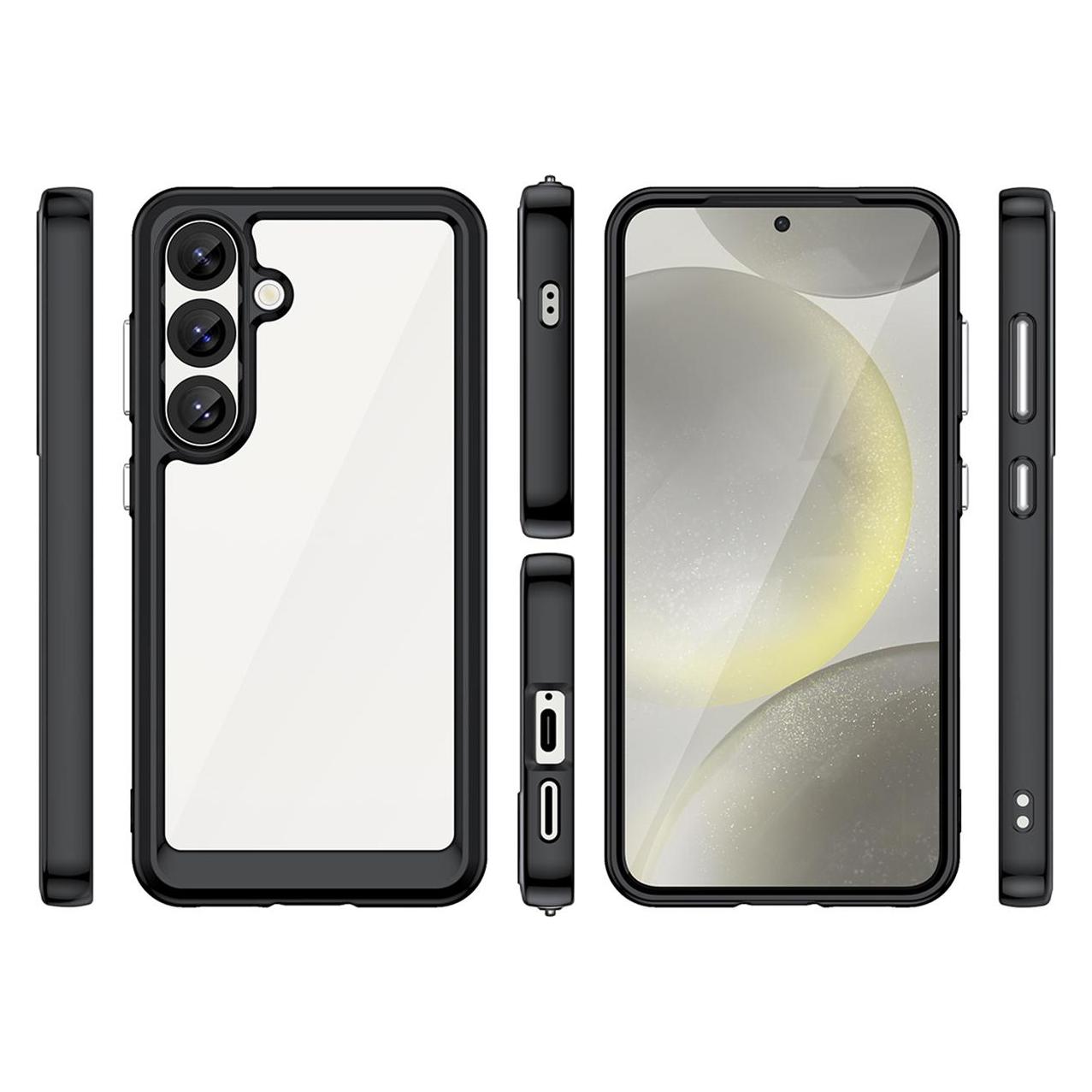 Hurtel Outer Space Hülle für Samsung Galaxy S25 Edge Cover mit flexiblem Rahmen - Schwarz (Samsung Galaxy S25 Edge) (OUTER SPACE CASE SAMSUNG GALAXY S25 EDGE BLACK)