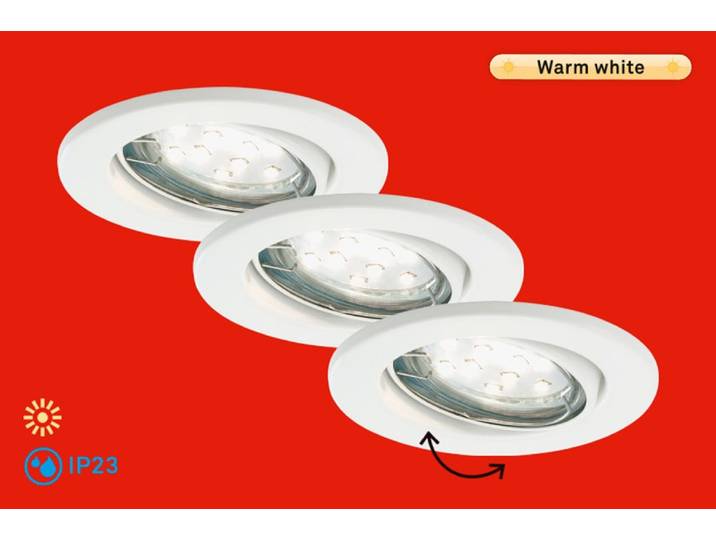 BRILONER LEUCHTEN LED Einbauleuchte FIT MOVE , weiß (weiß, neutral), Leuchten, LED Einbauleuchte