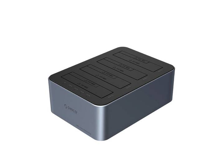 ORICO Festplattenstation Klonstation Datensicherung Dockingstation (Offline-Klonen, 4 Schächte, USB-C 5 Gb/s, bis 80 TB)