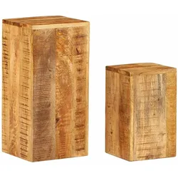Helloshop26 - Pflanzenständer Blumenmöbel 2er-Set massives braunes Mangoholz 02_0045341