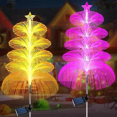 Inspired Finds Solar Jellyfish Garden Lights Color Changing Outdoor Decorative Landscape Lamps double Layer 1pcs