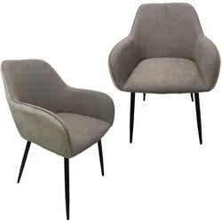 HTI-Living, Stühle, Armlehnenstuhl Albany Soft Hellbraun (2x)