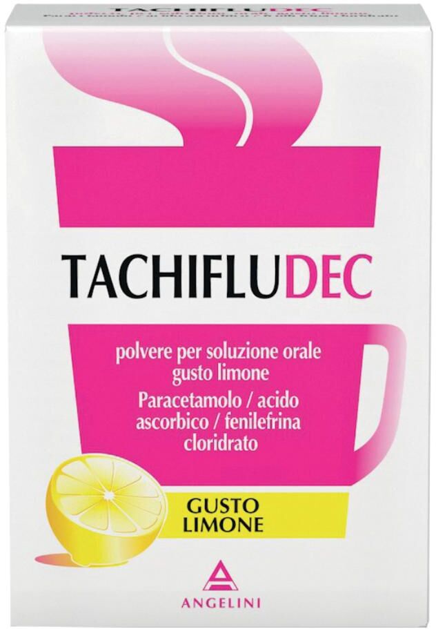 ANGELINI PHARMA ITALIA SpA Tachifludec 10 Buste Gusto Limone - Soluzione Orale per il Raffreddore e l'Influenza