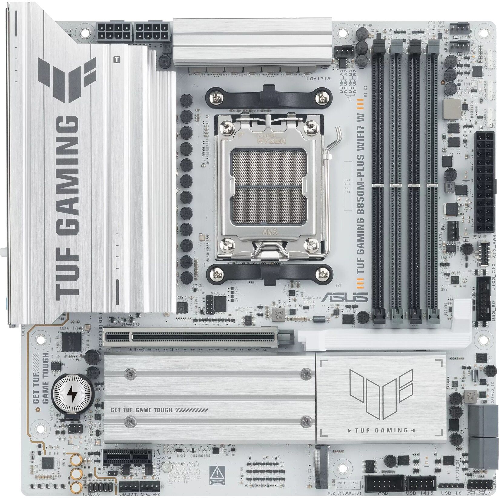 Asus TUF GAMING B850M-PLUS WIFI7 B850 Socket AM5 Micro-ATX Motherboard - White