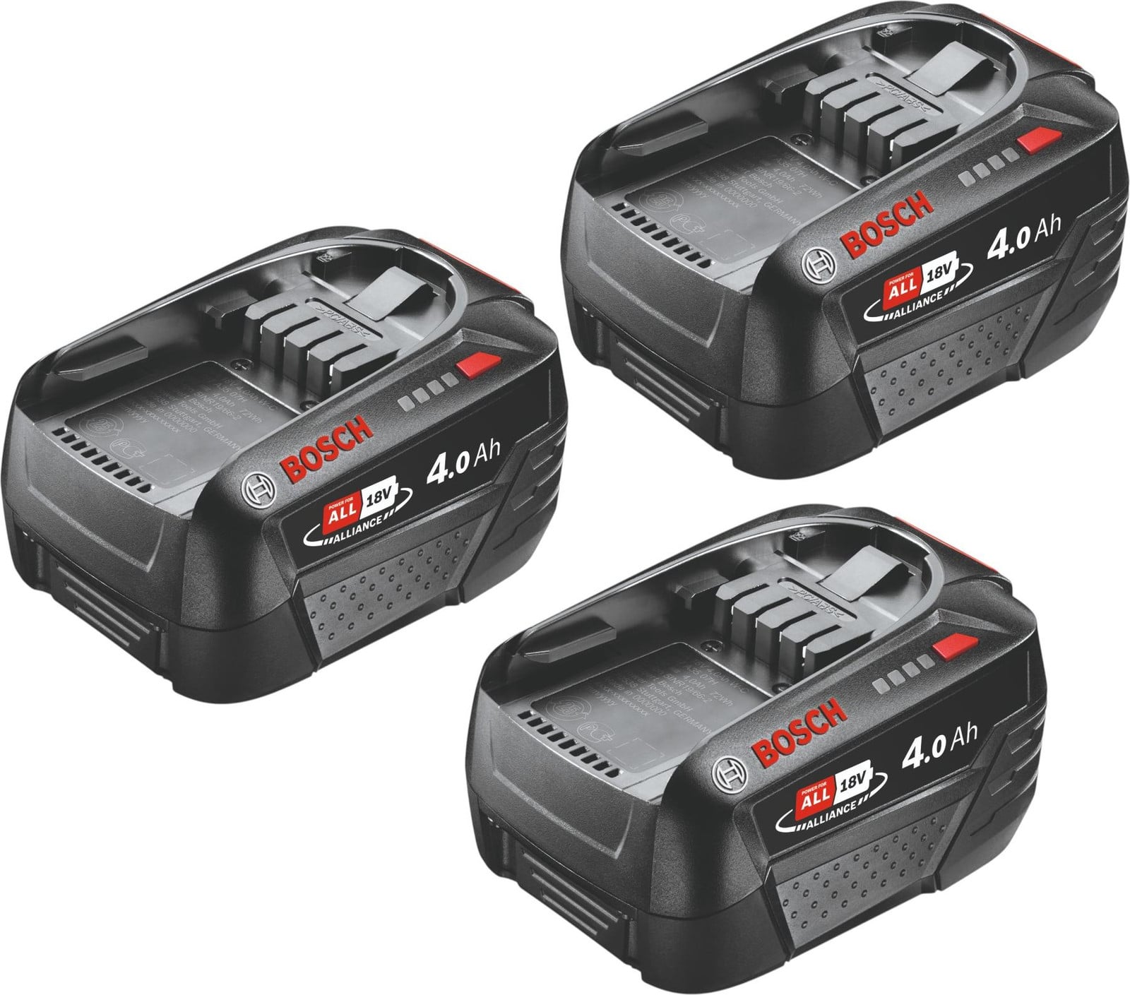Bosch 3x PBA 18V 4,0Ah W-C accu set POWER FOR ALL