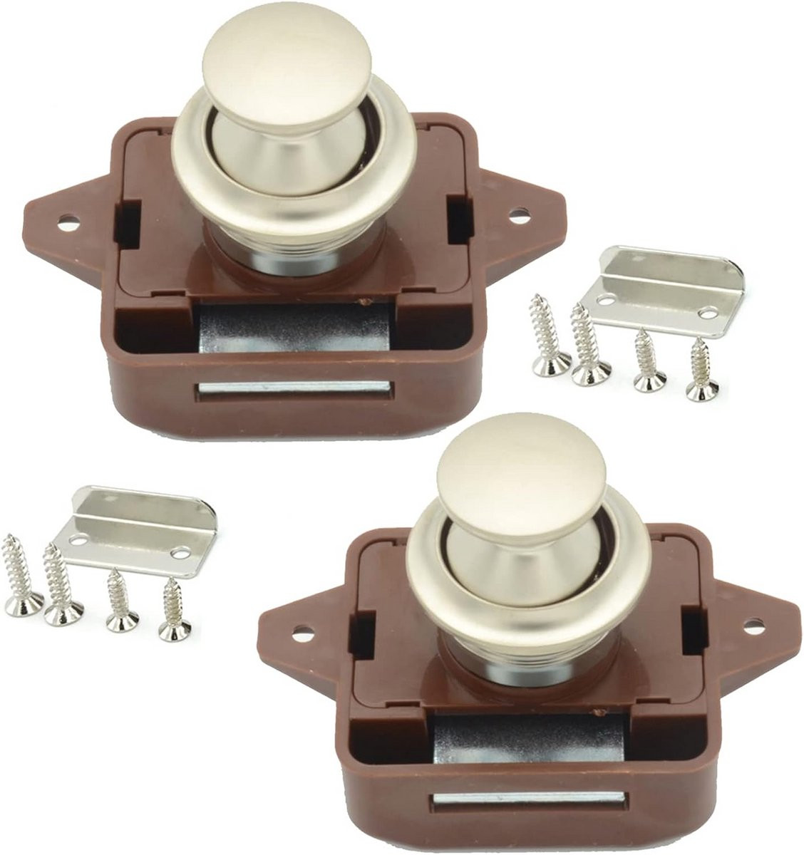 2 Stuks Drukknop Klink Slot voor Camper en Meubels