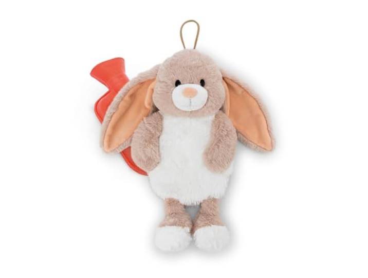 NICI Wärmflasche Hase Fjella 300ml 35cm - braun - Kuscheliges Wärmetier ab 10 Monaten – Plüschtier-Wärmflasche, Wärmebeutel für Kinder und Erwachsene 61934