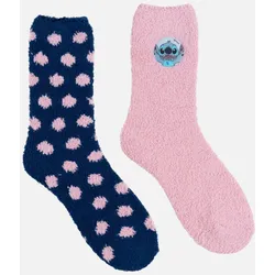 Kuschelsocken (2er Set) - blau/rosa - 35 - 38