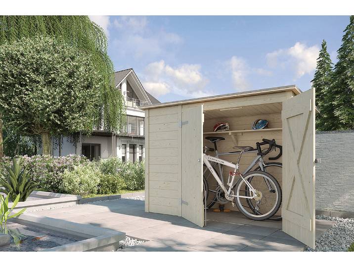 Weka Fahrrad- und Mülltonnenbox Holz Natur 205 × 151 × 84 cm