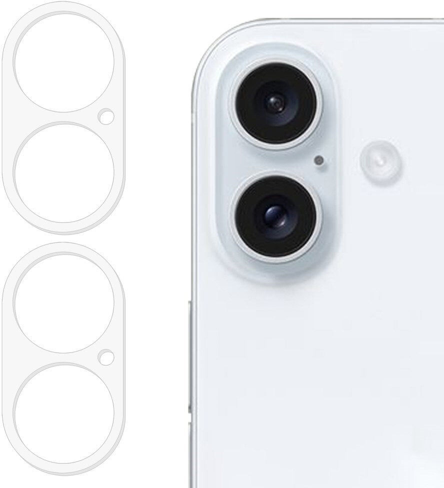 INCOVER iPhone 16 / 16 Plus 2 Stk. Hærdet Kameralinse Beskyttelsesglas - Gennemsigtig m.