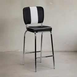KADIMA DESIGN American Retro Barstuhl: Kunstleder, Chromfuß, 110 kg Belastbarkeit, verschiedene Farben