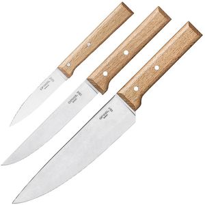 Opinel Messerset Parallele, mit Edelstahlklinge, mit Buchenholzgriff, 3-teilig