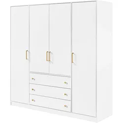 DREHTÜRENSCHRANK IRELIA 196/200/57,5 cm 4-türig Weiß