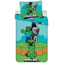 COFI 1453 Minecraft Bettwäsche Set aus Baumwolle 140x200 + 70x90 cm