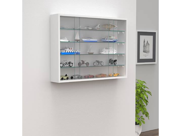 Vitrine murale Drivalo 75 x 55cm Blanc/Blanc