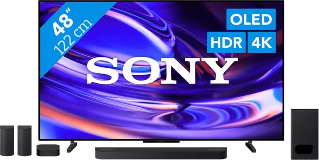 Sony Bravia 6 48 inch OLED TV (2026) met Sony Bravia Theatre System 6 Zwart