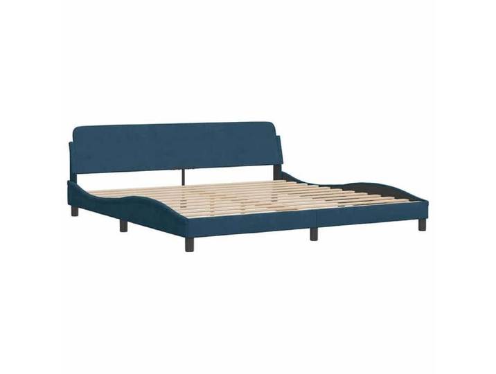 BEAU Lit double，Lit adulte - Cadre de lit Dover - bleu - 200x200 cm - velours - 2 places[19086]