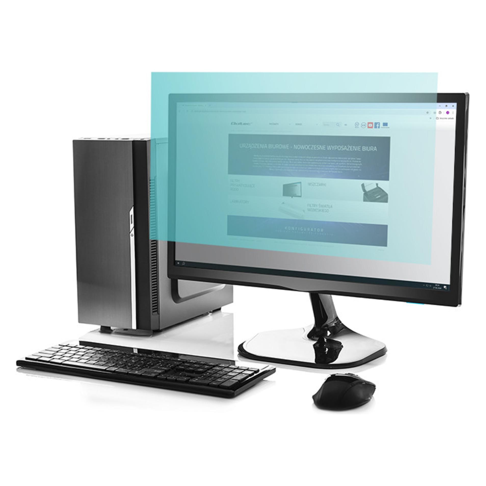 Qoltec Blaulichtfilter 24 | 16:9 | Augenpflege | Blendschutz | Matt | pro Monitor (24", 16:9) (51076)