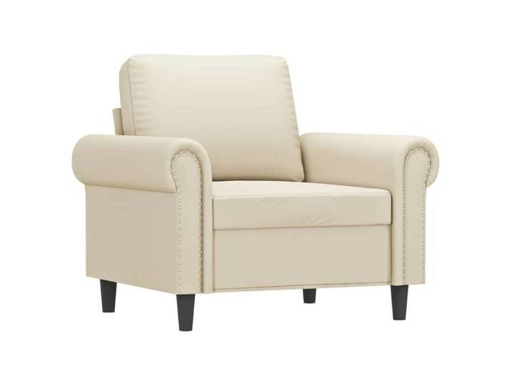 Canapé moderne CHIC Fauteuil 1 PLACE charge max : 110 kg Crème 60 cm Similicuir SS1716