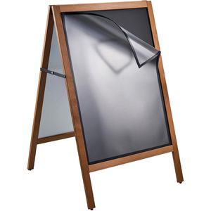 Böttcher-AG Kundenstopper Holz Multi DIN A1, 30 mm Profil, Holz, mit Magnetfolie + Kreidetafel