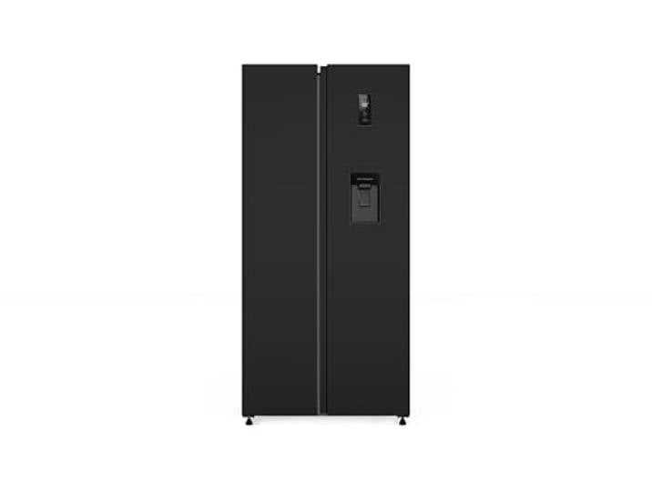 PKM SBS480NFWDBJ Kühl-Gefrierkombination Side by Side Schwarz 444 Liter Nutzinhalt Energieeffizienzklasse E Schnellgefrieren Modus NoFrost Display Touch Control Wasserspender