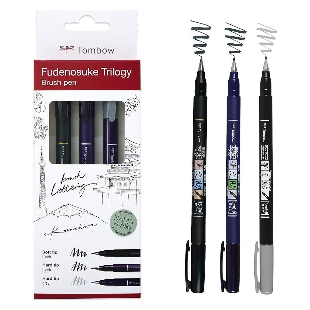 Tombow Fudenosuke Triology Set (3x) (WS-BHS-3P)