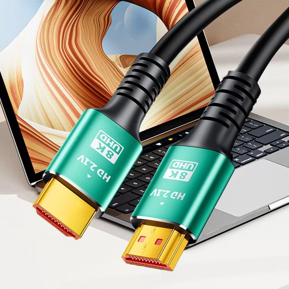 INF 8K HDMI 2.1 Kabel, Grün, Aluminiumlegierung, Hochgeschwindigkeits-Übertragung für Gaming & Heimkino 2 m
