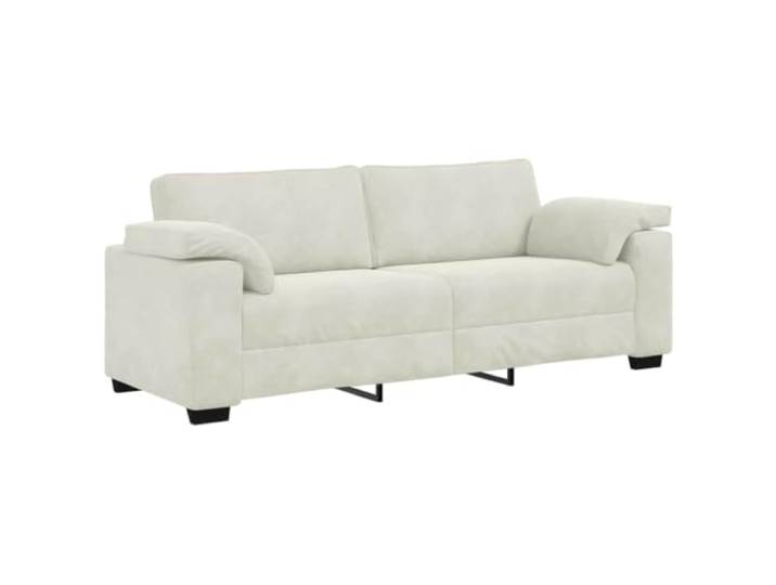 Makastle 3 Sitzer Sofa Couch Creme 220x77x82 cm Samt