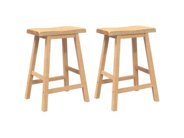 POUFGDR Barhocker, 2-teilig, aus massivem Hevea-Holz, mit Fußstütze Dichtes Naturholz, ergonomisches Design, vielseitige Verwendung im Wohn- oder Esszimmer, stabile Struktur