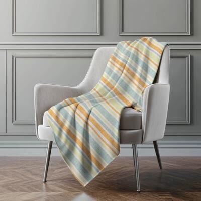 Addison Rugs Premium Machine Washable Modern Stripe Sherpa Throw Blanket