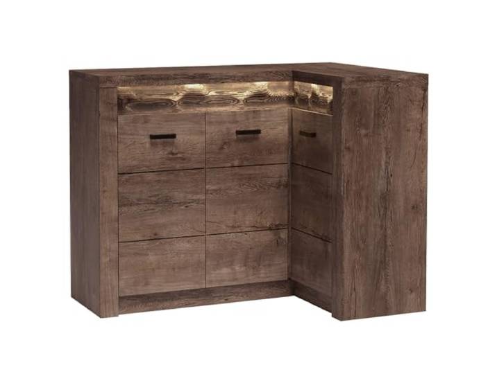 Lomadox Eckkommode Sideboard Eckschrank Kommode Wohnzimmerschrank Anrichte Aufbewahrunsschrank modern in braun