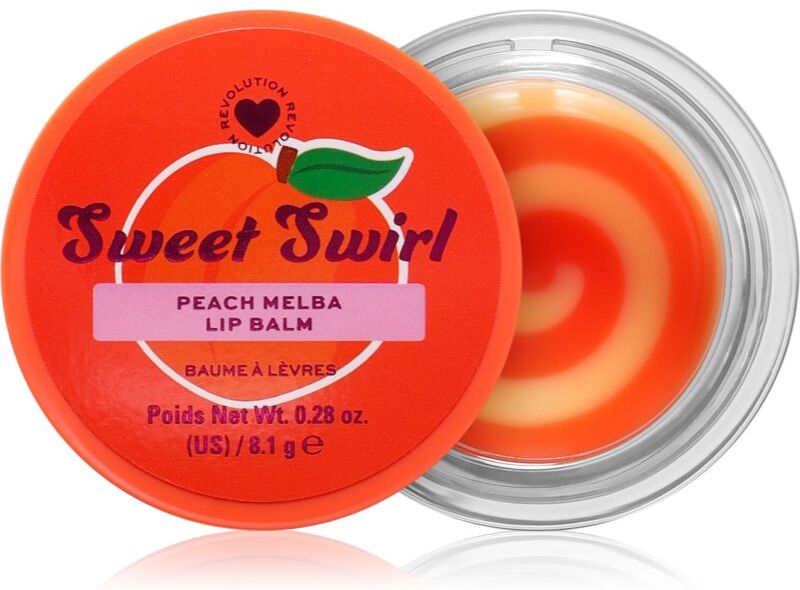 I Heart Revolution Sweet Swirl Lip Mask moisturising lip balm shade Peach Melba 8.1 g