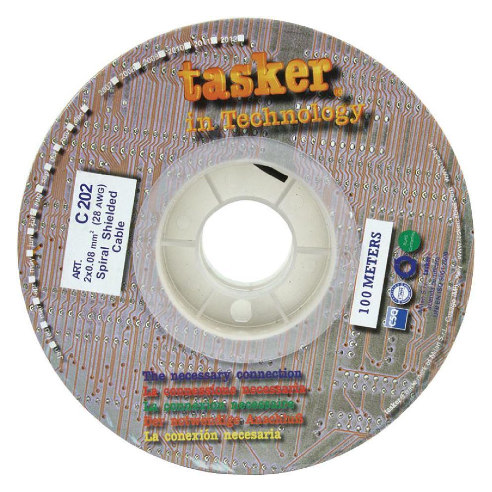 Tasker Mikrofonkabel auf Rolle 2x 0.08 mm² 100 m Schwarz (100 m) (C202)