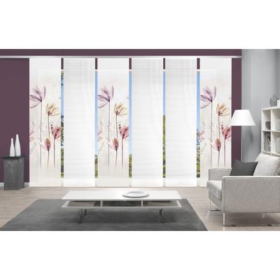 Schiebegardine VISION S "KUKAT", lila (flieder, natur), B:60cm H:260cm, Polyester, Gardinen, DIGITALDRUCK