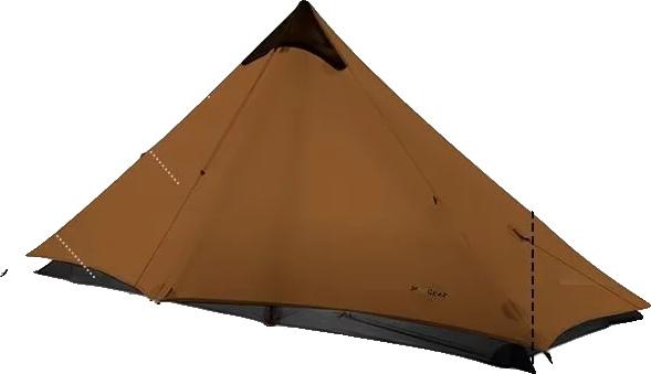Pyramidenzelt, leicht, wasserdichtes Design, Khaki 15D 3Saison