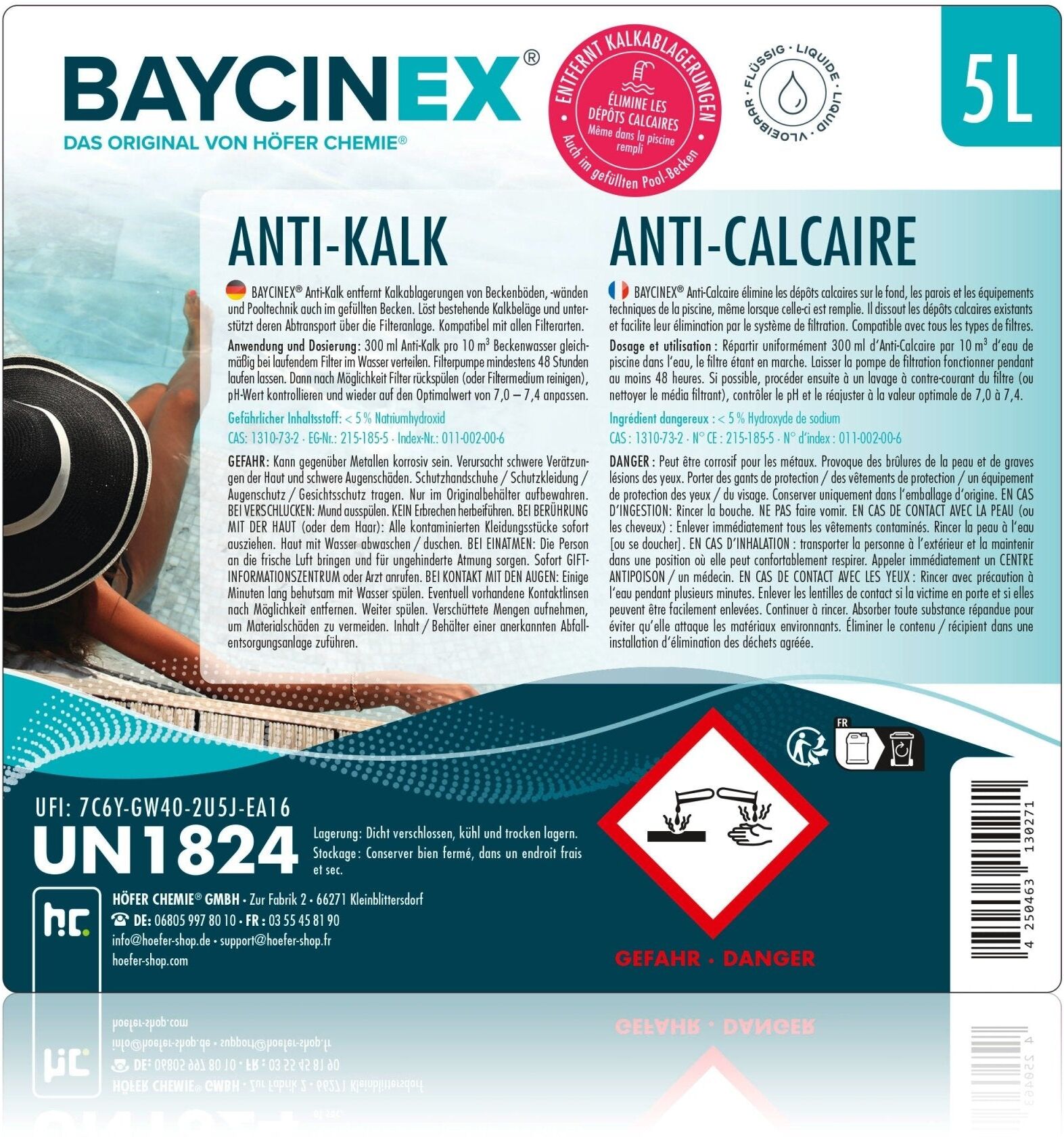 Höfer Chemie GmbH 1 pièce Kit complet BAYZID pour piscine d'eau salée