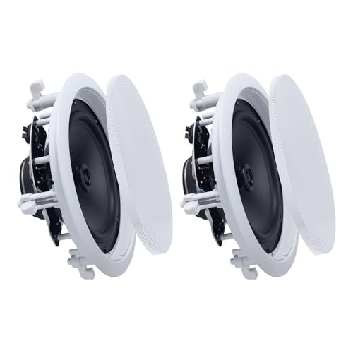 VEVOR Plafondluidsprekers 1 paar, wit, 2-weg inbouwmontage met HiFi-geluid en 150 W piekvermogen